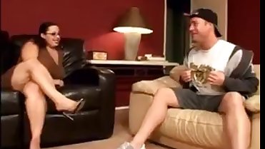 Big natural tit mom likes young cock.