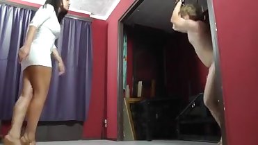 Lady mistress destroys slave balls